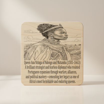 African Kings & Queens Coaster Collection – Engraved Wood Coasters